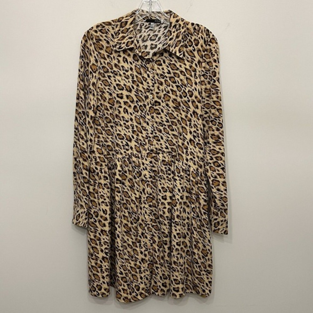 WD‎ NY Leopard Printed Dress Womens Small drop waist lightweight Animal Brown